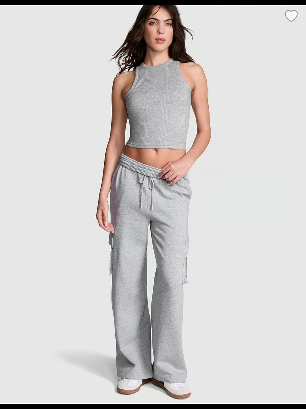 PINK Victoria's Secret Gray Wide-Leg Cargo Sweatpants